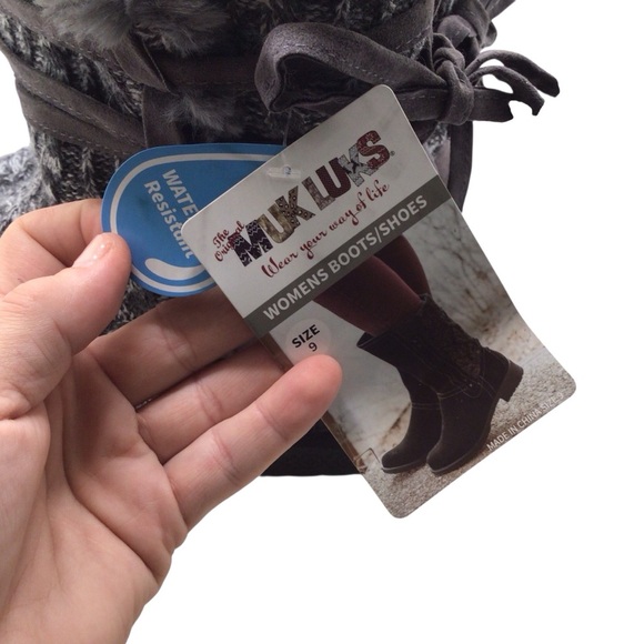 Muk Luks Womens Heather Grey Camilla Sweater Water Resistant Winter Boot Size 9 - Picture 11 of 12